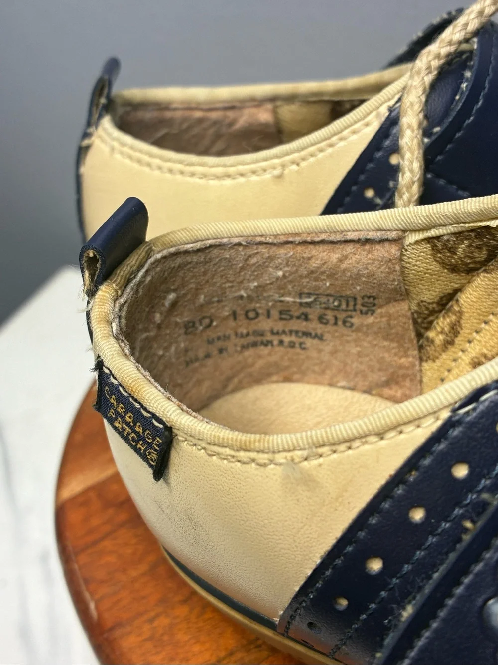 Cabbage Patch Kids Cream Navy Oxford Shoes Size 8D Collectible